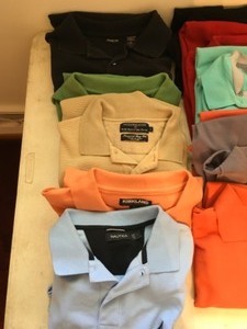 lot 106 image: 11 Mens Short Sleeve Polo Shirts (Size Large)