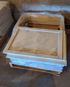 Pallet of White Cabinet Door Fronts and Frames