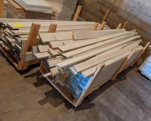 Pallet of White Trim Boards 34 x 3