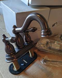 (3)Structured Flow Oil Rubbed Bronze Bathroom Sink Faucets
