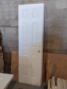 (4) White 80 x 24 6 Panel Doors and (1) 80 x 28- Hollow Core