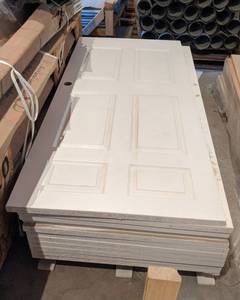 (2) White 80 x 36 6 Panel Doors- Hollow Core