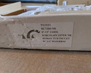 Millennium Nickel Roman Tub Faucet Assembly - Porcelain Lever