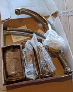 Millennium Nickel Roman Tub Faucet Assembly - Porcelain Lever