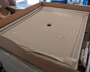 60 x 48 White Center Drain Shower Base