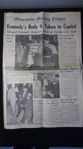 lot 90 image: Vintage Original Star Tribune & Minneapolis Star Newspapers - Clinton Impeached, RF Kennedy and JF Kennedy Assassinations