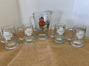 VINTAGE SCHMIDT BEER PITCHER & MUG SET.