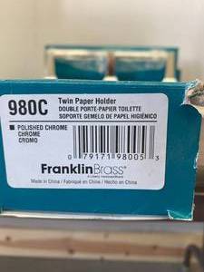 Franklin Brass 980C Twin Paper Holder with Two Brass Rollers