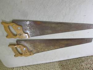 lot 59 image: 2 Wood Handle Hand Saws 29 Long  R...