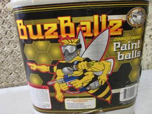 lot 69 image: Bucket of BuzBallz Paint Balls Open...