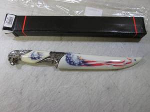 lot 85 image: 13 Patriotic Eagle Knife with Hard...