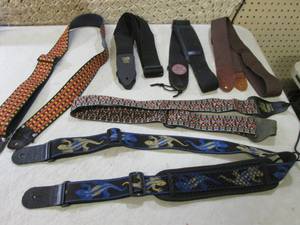 lot 200 image: 6 Assorted Guitar Straps F-0...