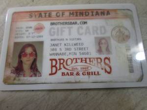 lot 203 image: Brothers Bar & Grill $25 Gift Card ...