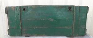 lot 29 image: Vintage Green Wood Chest