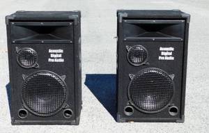 lot 22 image: Set of 2 Acoustic Digital Pro-Audio AD-1200 and AD-1500 Speakers