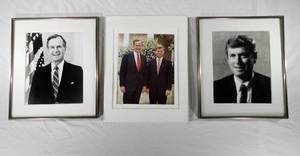 lot 48 image: George W. Bush and Dan Quayle 2 Framed Prints and one Unframed