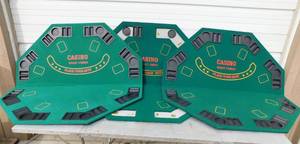 lot 37 image: Lot of 3 Eight Player Casino Dealer Choice Table Toppers