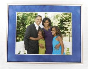 lot 41 image: Barack Obama Framed Family Photo