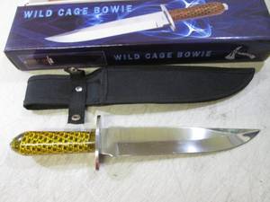 12 Wild Cage Bowie Knife with Shea...