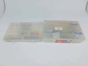 lot 4 image: 2 Clear Plastic Boxes