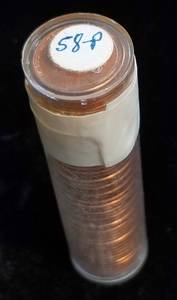 BU ROLL OF 1958 US WHEAT CENTS (50 COINS)