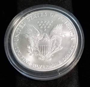 1999 COLORIZED AMERICAN SILVER EAGLE 1 TROY OZ. .999 FINE SILVER IN AIRTITE