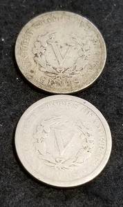 2 LIBERTY NICKELS 1894 1896