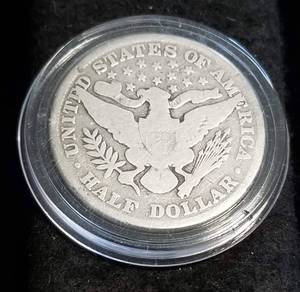 1897 BARBER SILVER HALF DOLLAR IN AIRTITE HOLDER