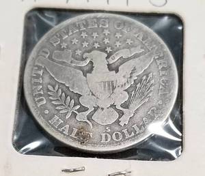 1915-S BARBER SILVER HALF DOLLAR