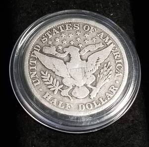 1899 BARBER SILVER HALF DOLLAR IN AIRTITE