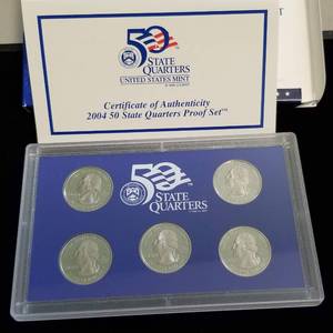 2004 US PROOF STATE QUARTER 5 COIN SET