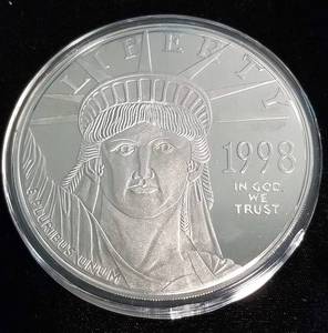 4 TROY OZ .999 FINE SILVER 1998 STATUE OF LIBERTY IN AIRTITE
