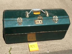 lot 97 image: Vintage Grip Lock Tackle Box Full of Tackle