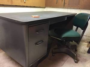 lot 188 image: Metal Desk and Chair