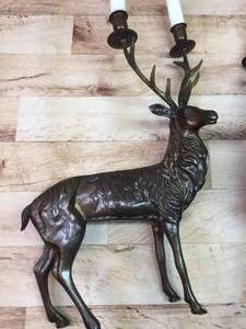 lot 218 image: Department 56 Metal Deer Figurine Candle holders