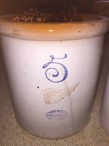 lot 235 image: Red Wing Five Gallon Crock and Western Stoneware Crock