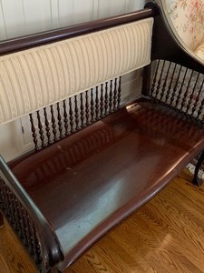 lot 22 image: 1900s Mahogany Loveseat