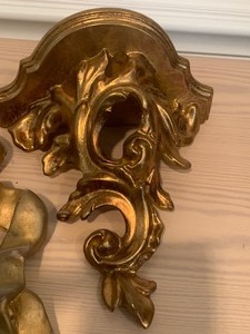 lot 25 image: Gold Decorative Shelfs and Gold Decorative Ribbon