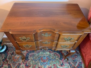 lot 32 image: Two Drawer Cherry Queen Anne Style Chest
