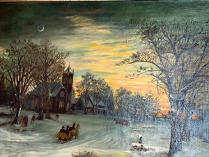 lot 135 image: Oil on Canvas LandscapeScene Painting- Late 18th Century