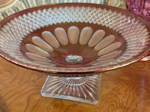 lot 143 image: Cranberry glass and Rose Plate