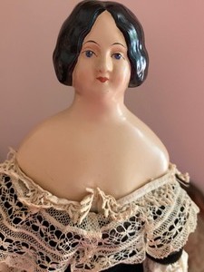 lot 282 image: Early Paper Mache Head Doll