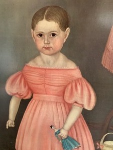 lot 290 image: Reproduction Early American Portrait Framed Print
