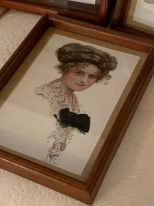 lot 302 image: Three Framed Victorian Lady Portrait Prints
