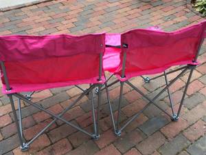 lot 348 image: Two Pink Folding Chairs