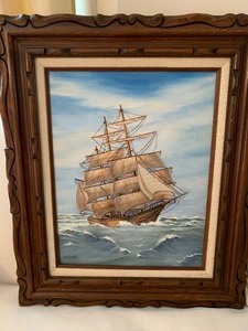 lot 376 image: Two Vintage Oil on Canvas Paintings