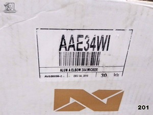 lot 201 image: 3x4 Norandex Wicker Gutter Elbows 30pcs AAE34WI