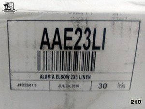 lot 210 image: Aluminum A Elbows 2x3 Linen 30 pcs Norandex AAE23LI