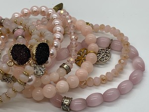 lot 35 image: Pretty in Pink Fun Pink Beaded Bracelets