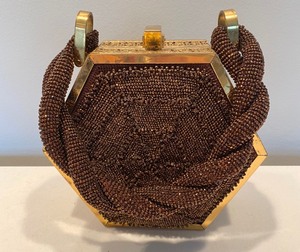 lot 65 image: Vintage Beaded Hexagon Shaped Purse
